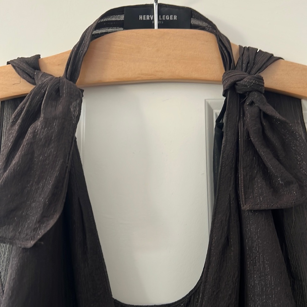 Herve Leger brown/metallic top